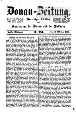 Donau-Zeitung Mittwoch 12. Oktober 1853