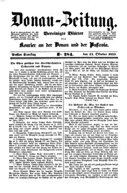 Donau-Zeitung Samstag 15. Oktober 1853