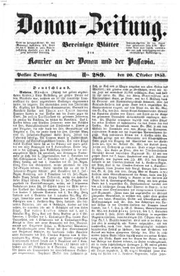 Donau-Zeitung Donnerstag 20. Oktober 1853