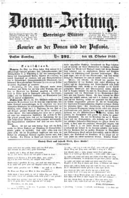 Donau-Zeitung Samstag 22. Oktober 1853