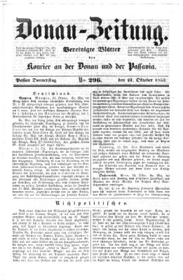 Donau-Zeitung Donnerstag 27. Oktober 1853