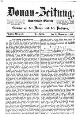 Donau-Zeitung Mittwoch 9. November 1853