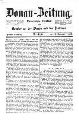 Donau-Zeitung Samstag 19. November 1853