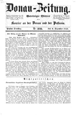 Donau-Zeitung Dienstag 6. Dezember 1853