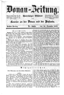 Donau-Zeitung Freitag 16. Dezember 1853