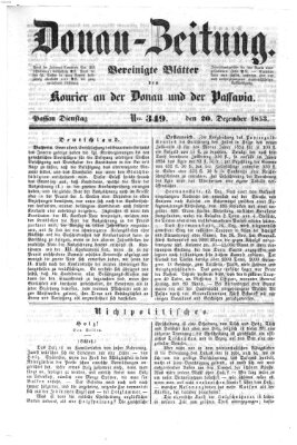 Donau-Zeitung Dienstag 20. Dezember 1853