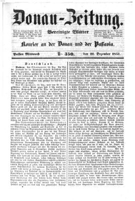 Donau-Zeitung Mittwoch 21. Dezember 1853