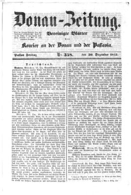 Donau-Zeitung Freitag 30. Dezember 1853