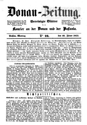 Donau-Zeitung Montag 22. Januar 1855