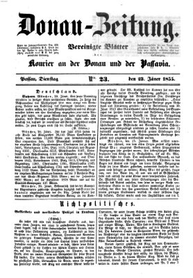 Donau-Zeitung Dienstag 23. Januar 1855