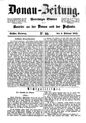 Donau-Zeitung Sonntag 4. Februar 1855