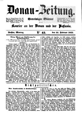 Donau-Zeitung Montag 12. Februar 1855