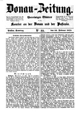 Donau-Zeitung Samstag 24. Februar 1855