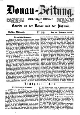 Donau-Zeitung Mittwoch 28. Februar 1855