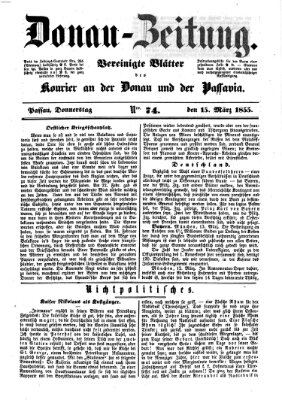 Donau-Zeitung Donnerstag 15. März 1855