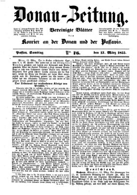 Donau-Zeitung Samstag 17. März 1855