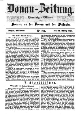 Donau-Zeitung Mittwoch 21. März 1855