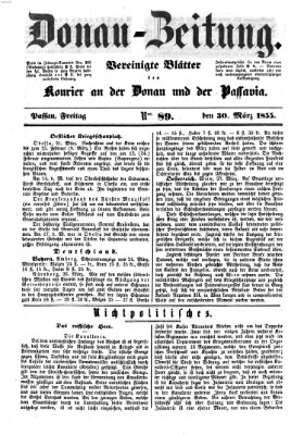 Donau-Zeitung Freitag 30. März 1855