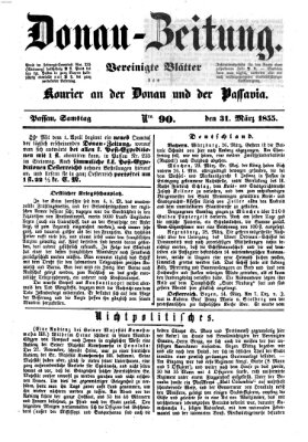 Donau-Zeitung Samstag 31. März 1855