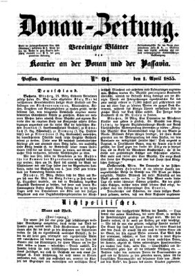 Donau-Zeitung Sonntag 1. April 1855