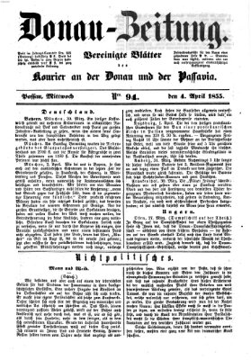 Donau-Zeitung Mittwoch 4. April 1855