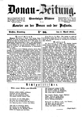 Donau-Zeitung Samstag 7. April 1855