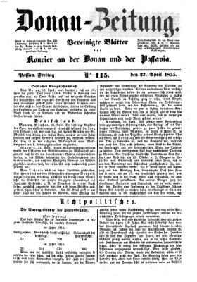 Donau-Zeitung Freitag 27. April 1855