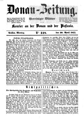 Donau-Zeitung Montag 30. April 1855