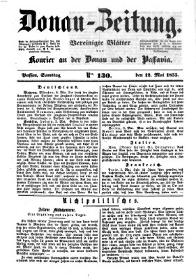 Donau-Zeitung Samstag 12. Mai 1855