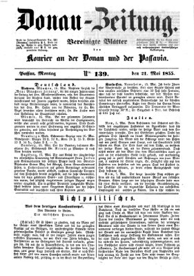 Donau-Zeitung Montag 21. Mai 1855