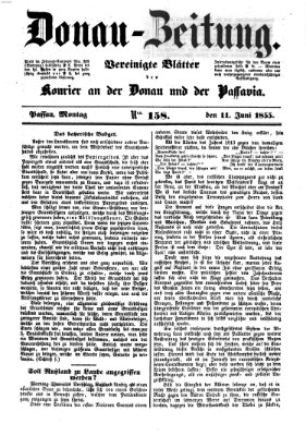 Donau-Zeitung Montag 11. Juni 1855