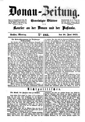 Donau-Zeitung Montag 18. Juni 1855