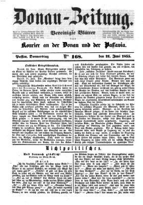 Donau-Zeitung Donnerstag 21. Juni 1855