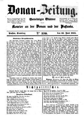 Donau-Zeitung Samstag 23. Juni 1855