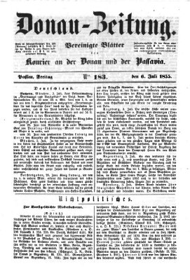 Donau-Zeitung Freitag 6. Juli 1855