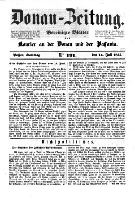 Donau-Zeitung Samstag 14. Juli 1855