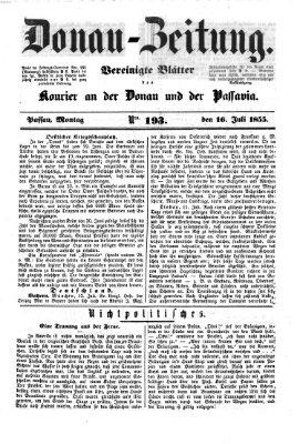 Donau-Zeitung Montag 16. Juli 1855