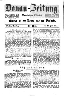 Donau-Zeitung Samstag 21. Juli 1855