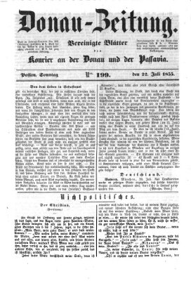 Donau-Zeitung Sonntag 22. Juli 1855