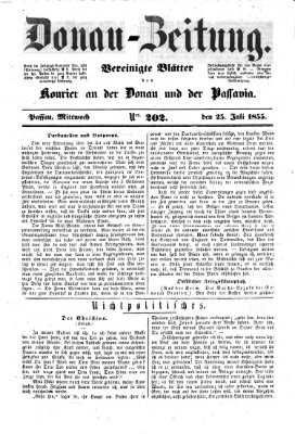 Donau-Zeitung Mittwoch 25. Juli 1855