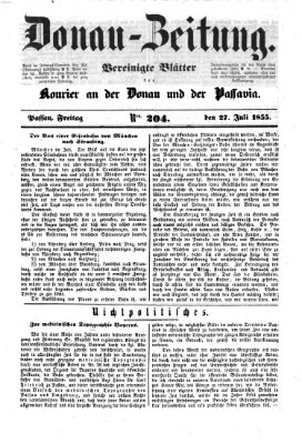 Donau-Zeitung Freitag 27. Juli 1855