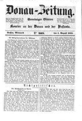 Donau-Zeitung Mittwoch 1. August 1855