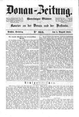 Donau-Zeitung Sonntag 5. August 1855