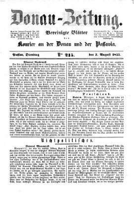 Donau-Zeitung Dienstag 7. August 1855