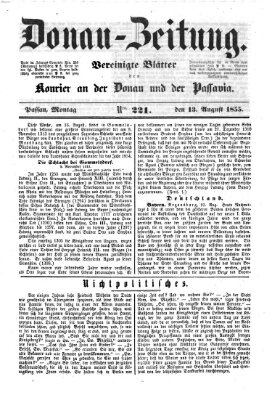 Donau-Zeitung Montag 13. August 1855