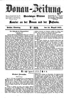 Donau-Zeitung Dienstag 14. August 1855