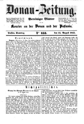 Donau-Zeitung Samstag 25. August 1855