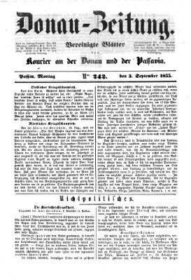 Donau-Zeitung Montag 3. September 1855