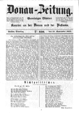 Donau-Zeitung Dienstag 11. September 1855