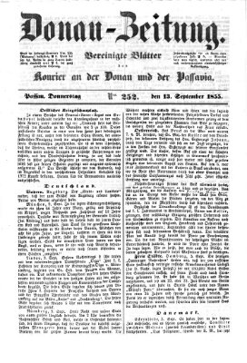 Donau-Zeitung Donnerstag 13. September 1855